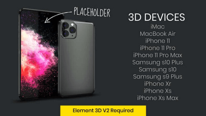 AEJuice 3D Devices Collection for Element 3D