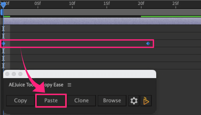 AEJuice Copy Ease イージングプリセット ペースト Browse 使い方