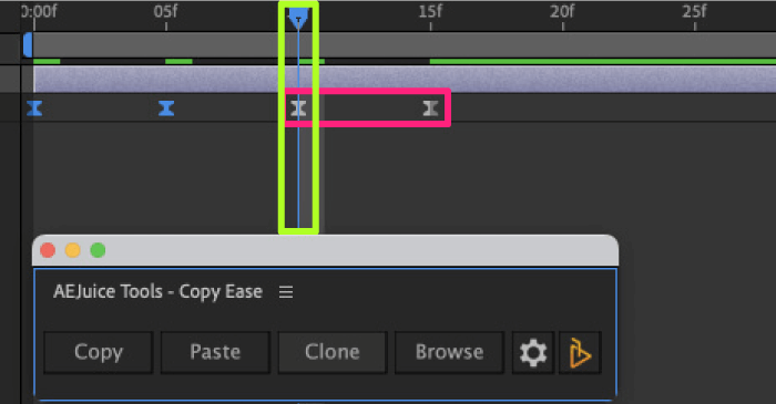 AEJuice Copy Ease 使い方 キーフレーム 複製 Clone