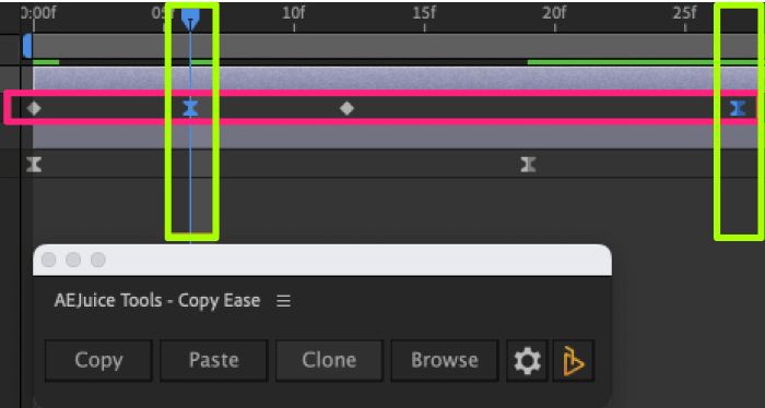 AEJuice Copy Ease 使い方 キーフレーム コピー
