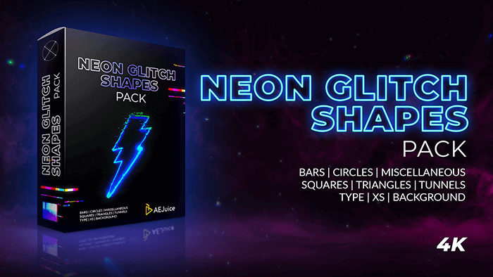 AEJuice Neon Glitch Shapes