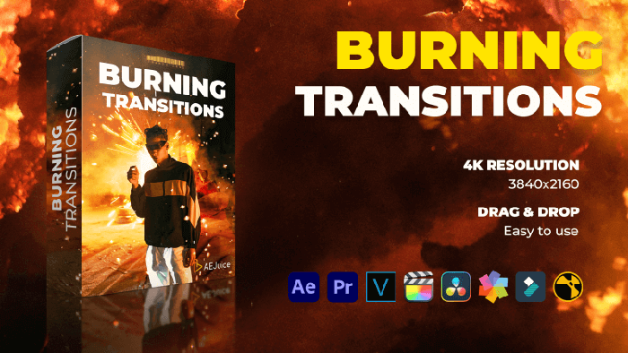 AEJuice Final Cut Pro X Burning Paper Transitions