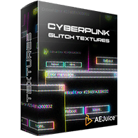 AEJuice Final Cut Pro X Cyberpunk Glitch Texture Pack パッケージ