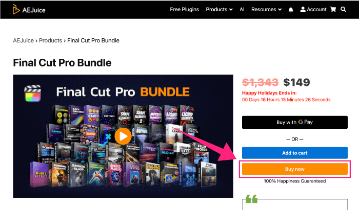 AEJuice Final Cut Pro Bundle 割引
クーポン 使い方